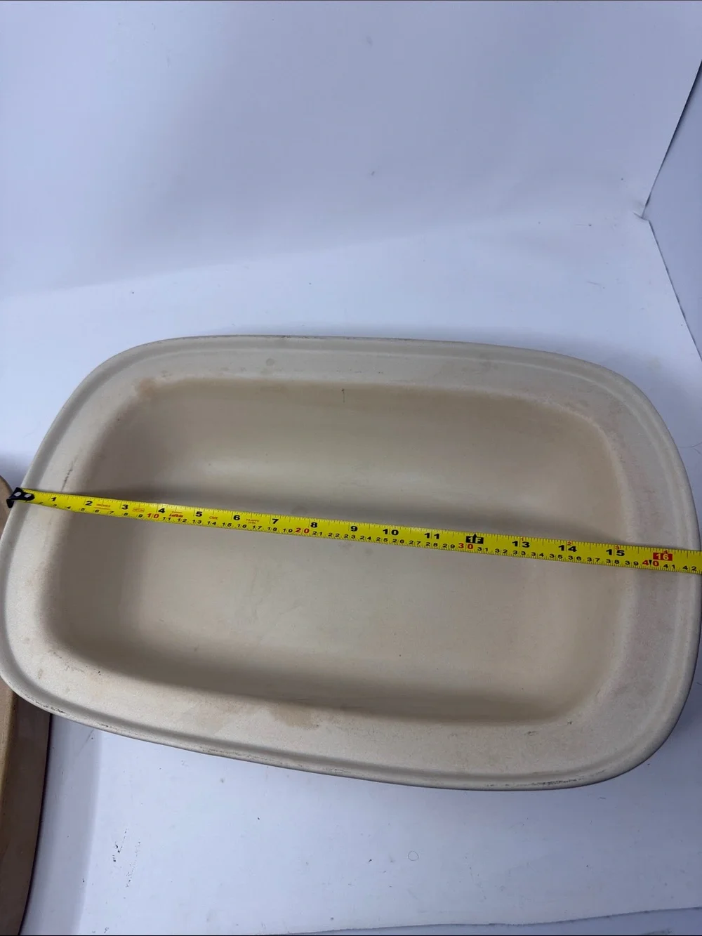 Pampered Chef Family Heritage Stoneware 17 x 11 Roaster Pan w/ Lid Dome Covered